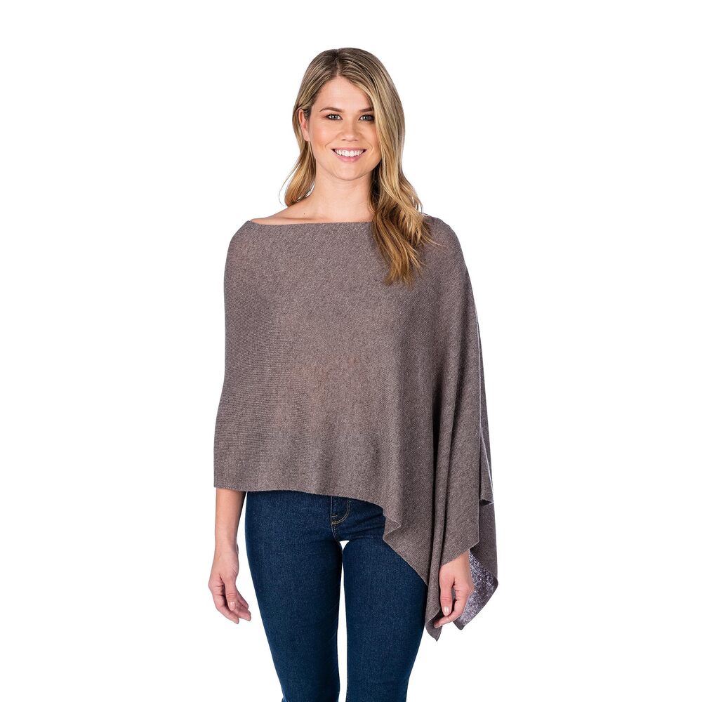 8543 Womens Claudia Nichole 100% Cashmere Dress Topper Poncho - Cashmere - Picture 2 of 3